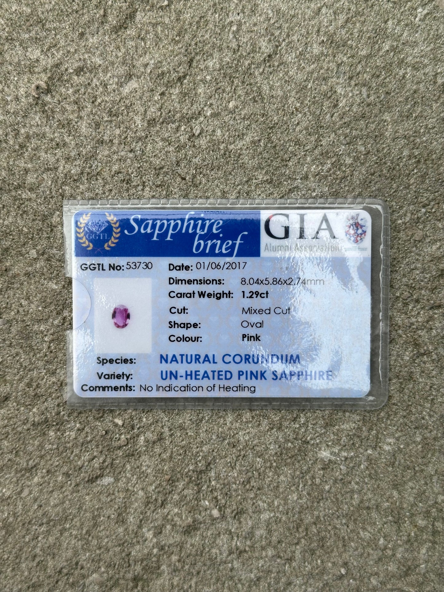 Pink Sapphire (oval) - 1.29 ct