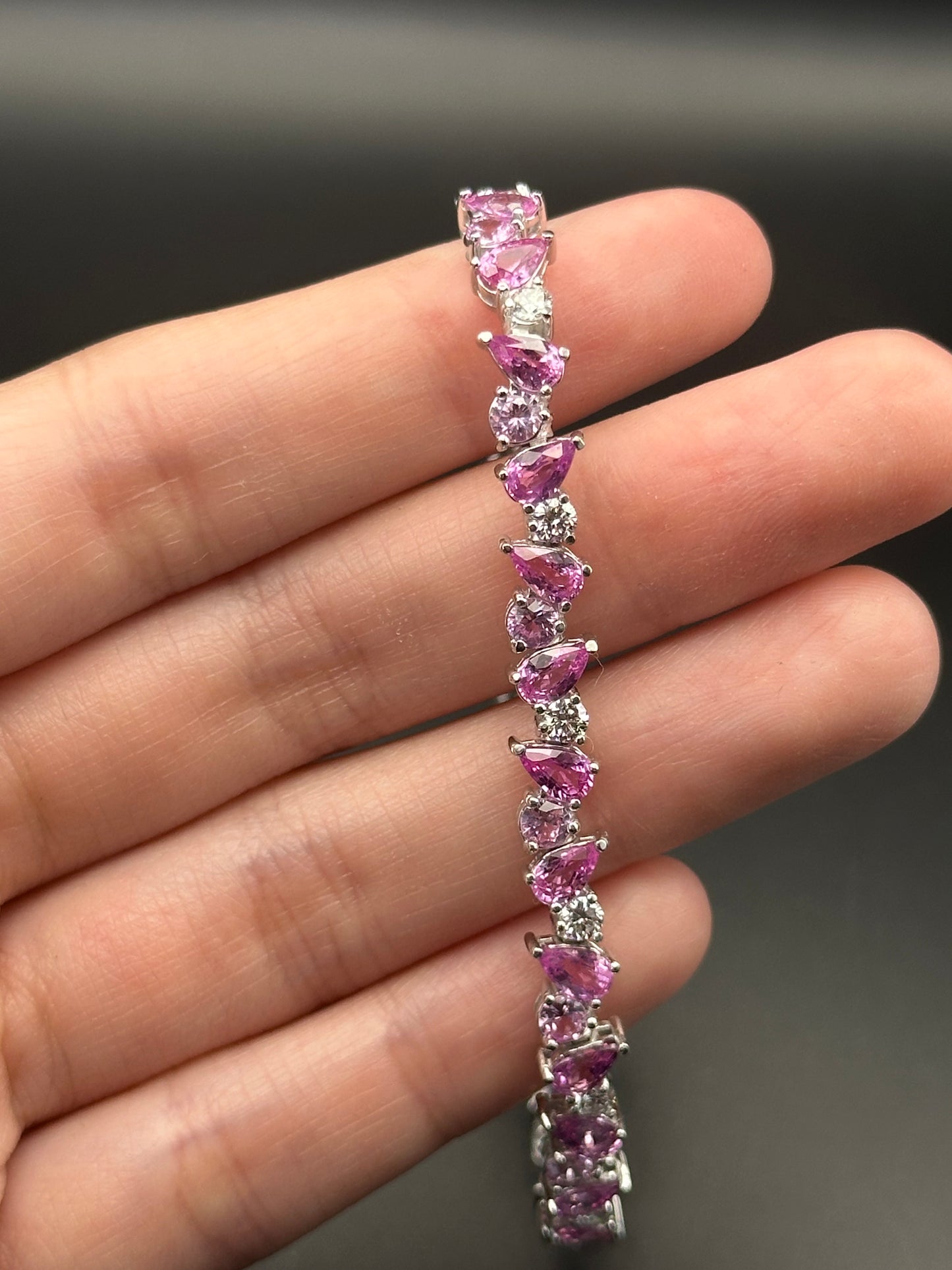 Alison Lin Pink Sapphire Tennis Bracelet