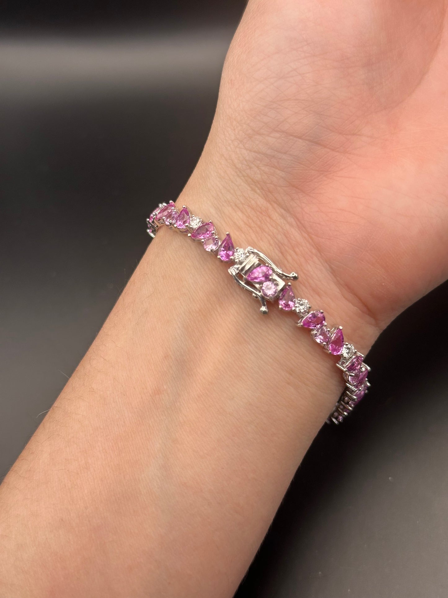 Alison Lin Pink Sapphire Tennis Bracelet