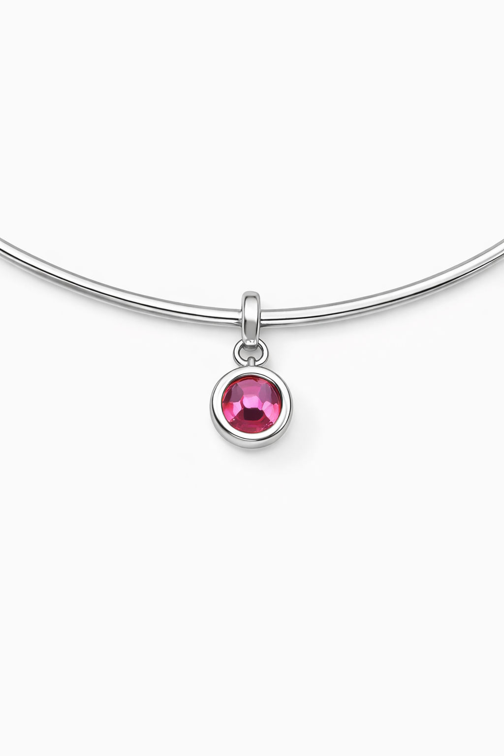 Pink Bezel Choker Pendant