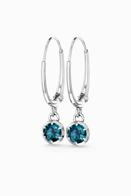 Blue Indicolite Tourmaline Earrings