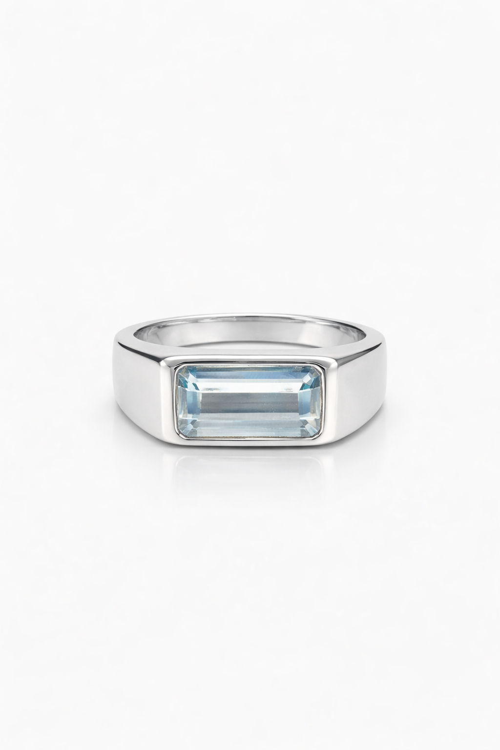 Aquamarine Bezel Signet Ring