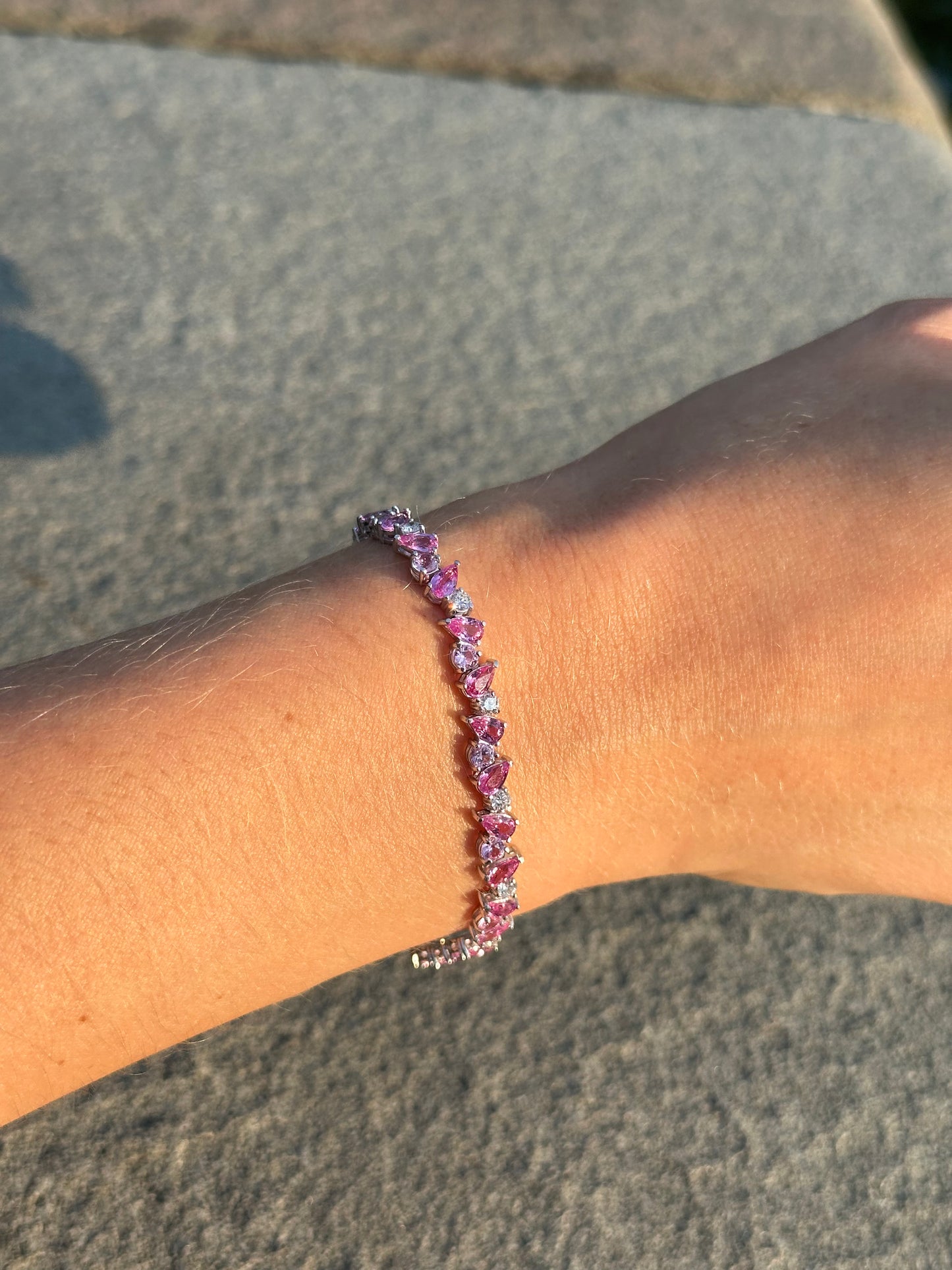 Alison Lin Pink Sapphire Tennis Bracelet
