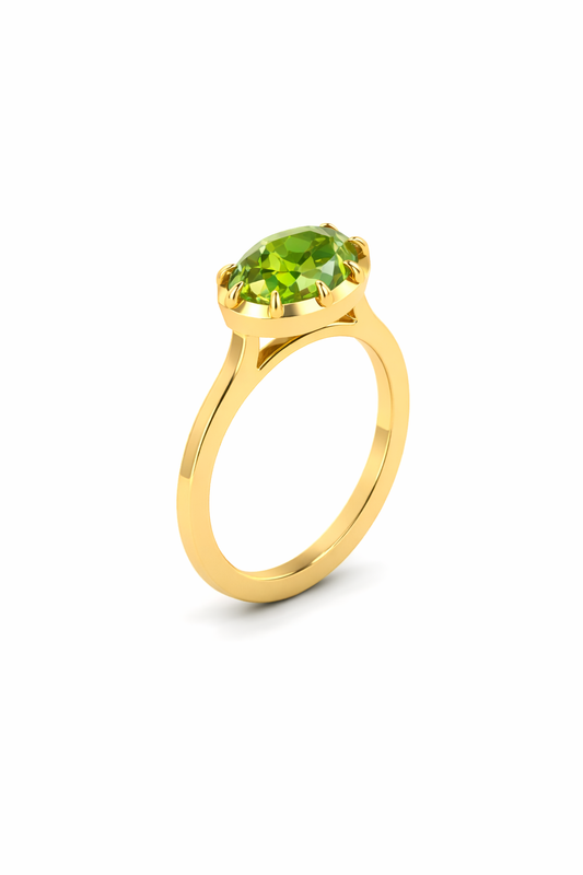 East-West Peridot Ring