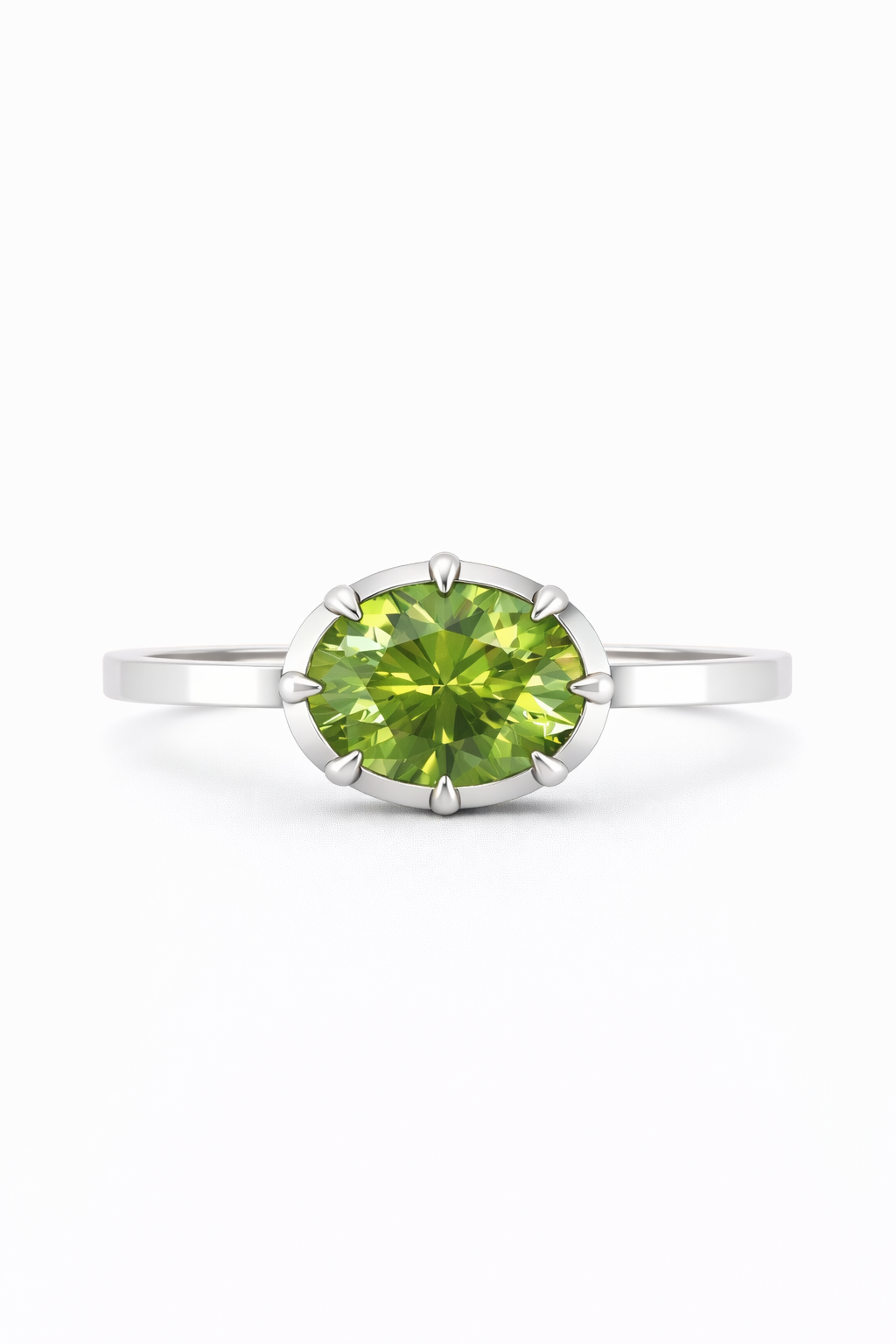 East-West Peridot Ring