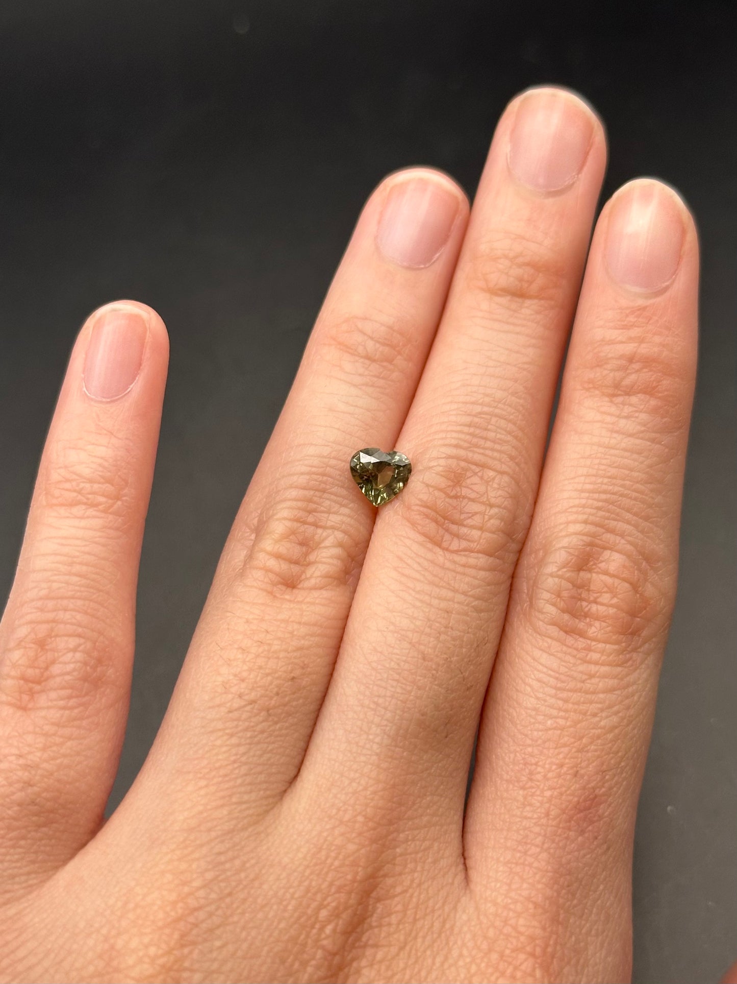 Yellowish Green Sapphire (heart) - .9 ct