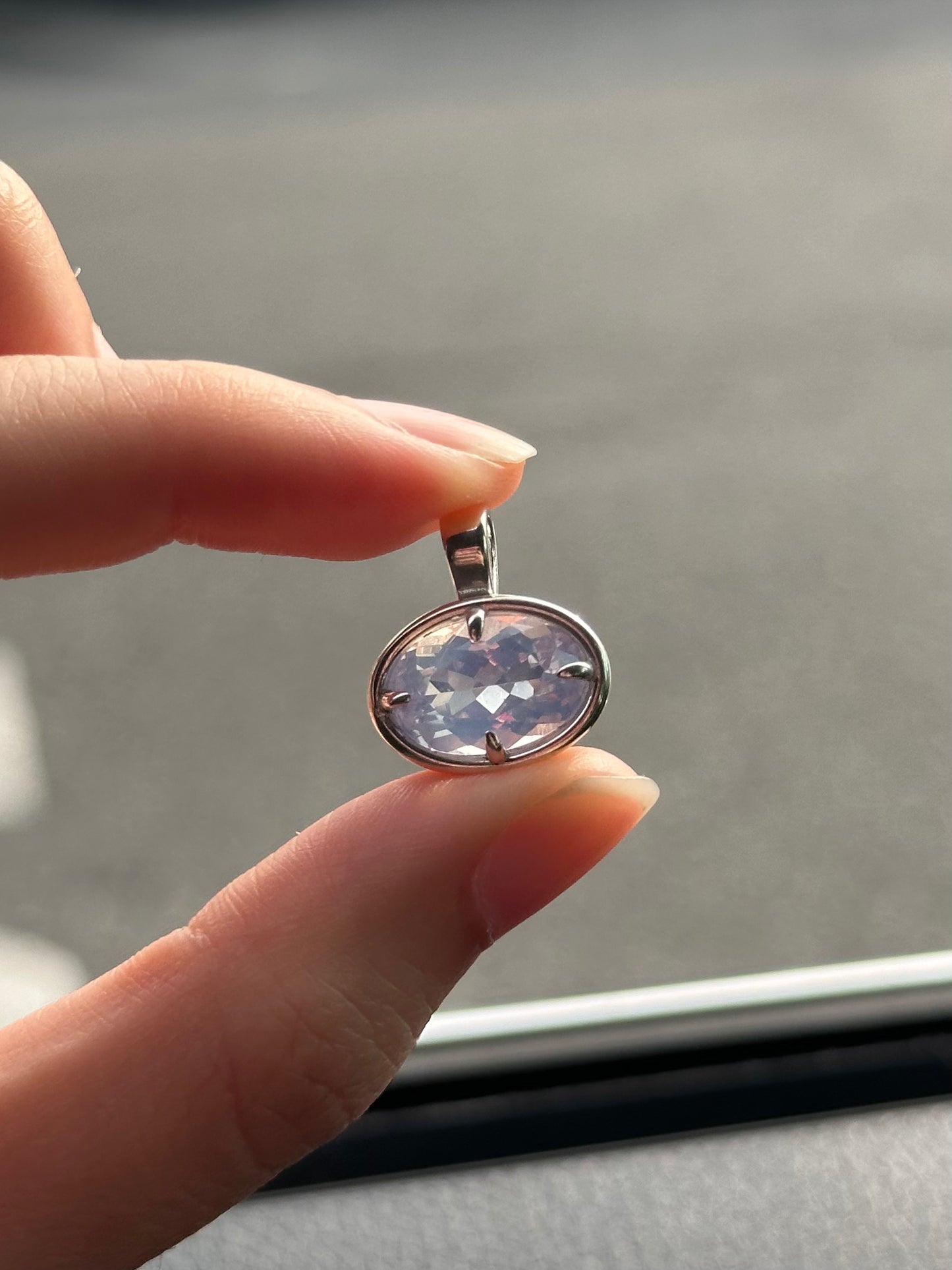 Alison Lin Lavender Moon Quartz Pendant