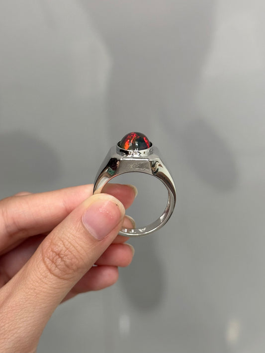 Alison Lin Black Opal 'Legacy Signet' Ring in White Gold