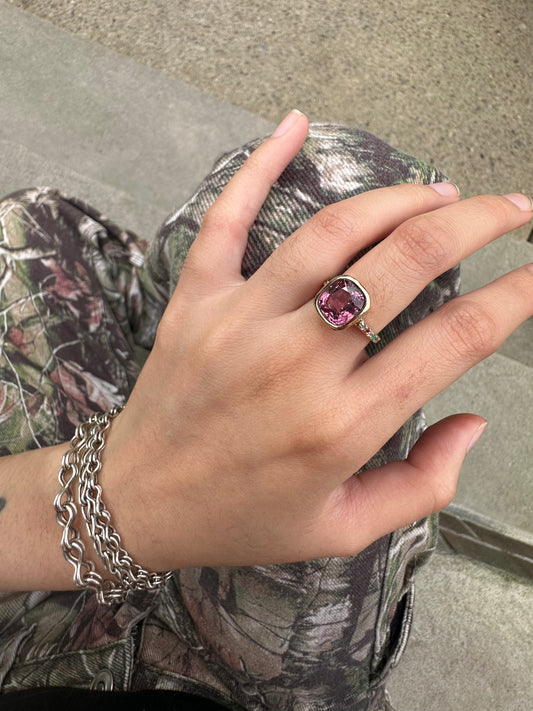 Alison Lin Pink Spinel Bezel Set Ring