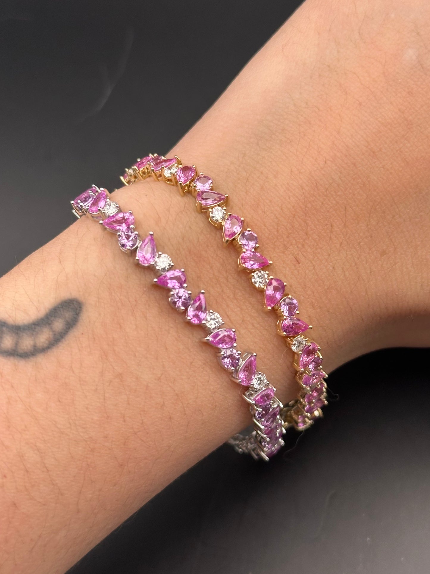 Pink Sapphire Tennis Bracelet