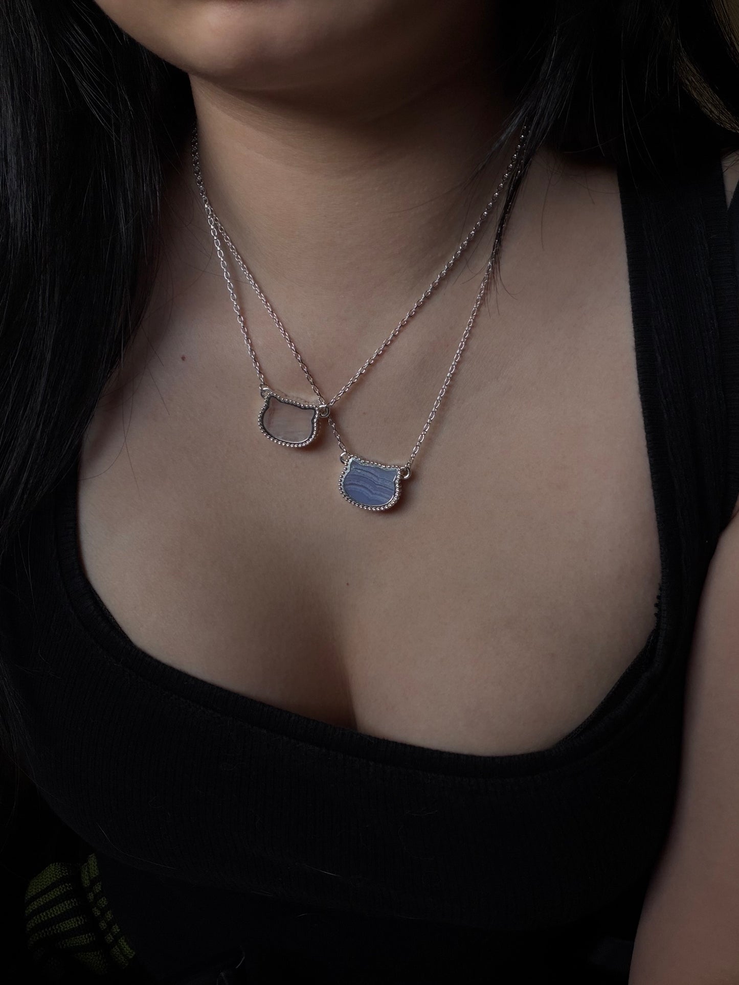 Moonstone Kitty Cleef Necklace