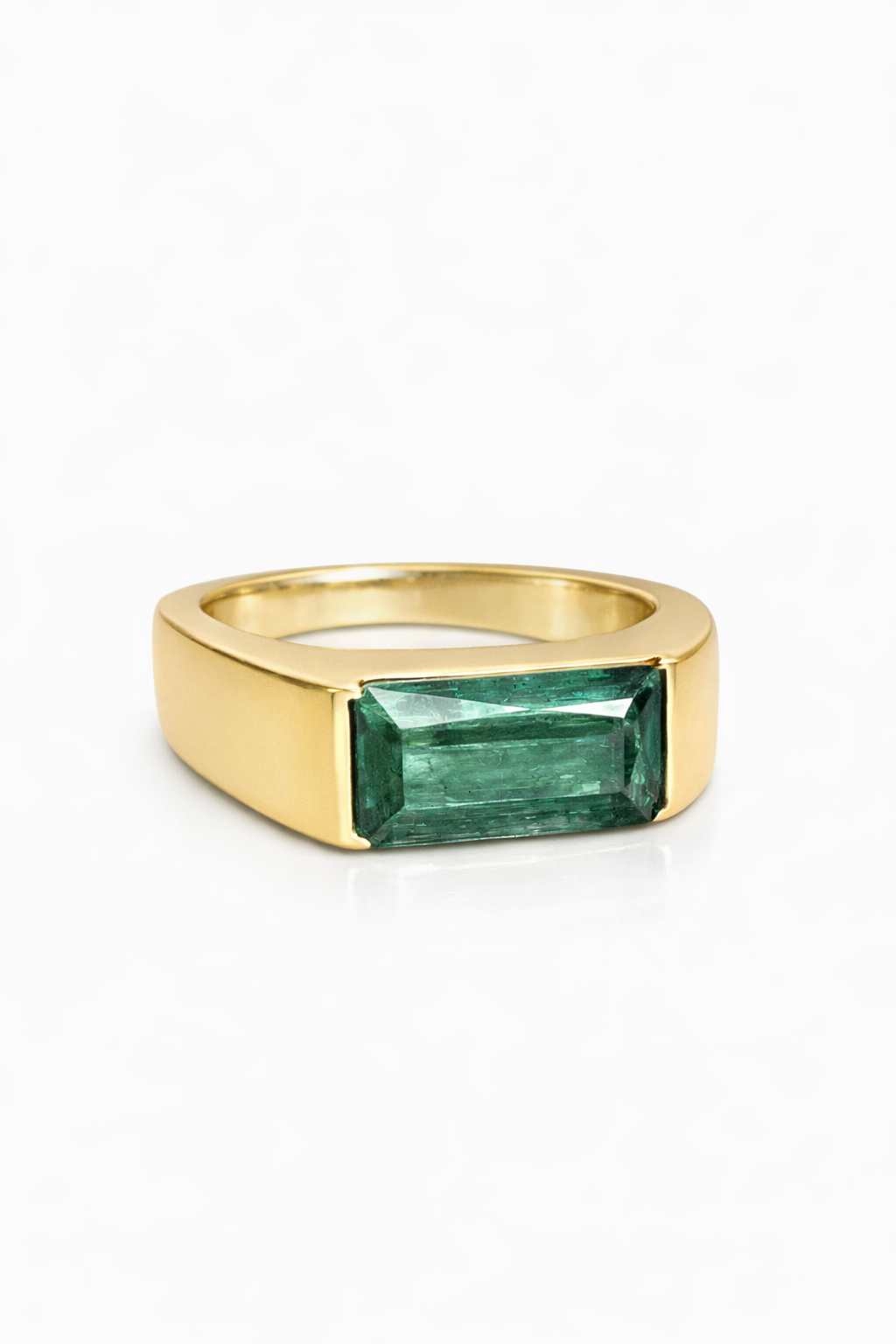 Half Bezel Tourmaline Signet Ring