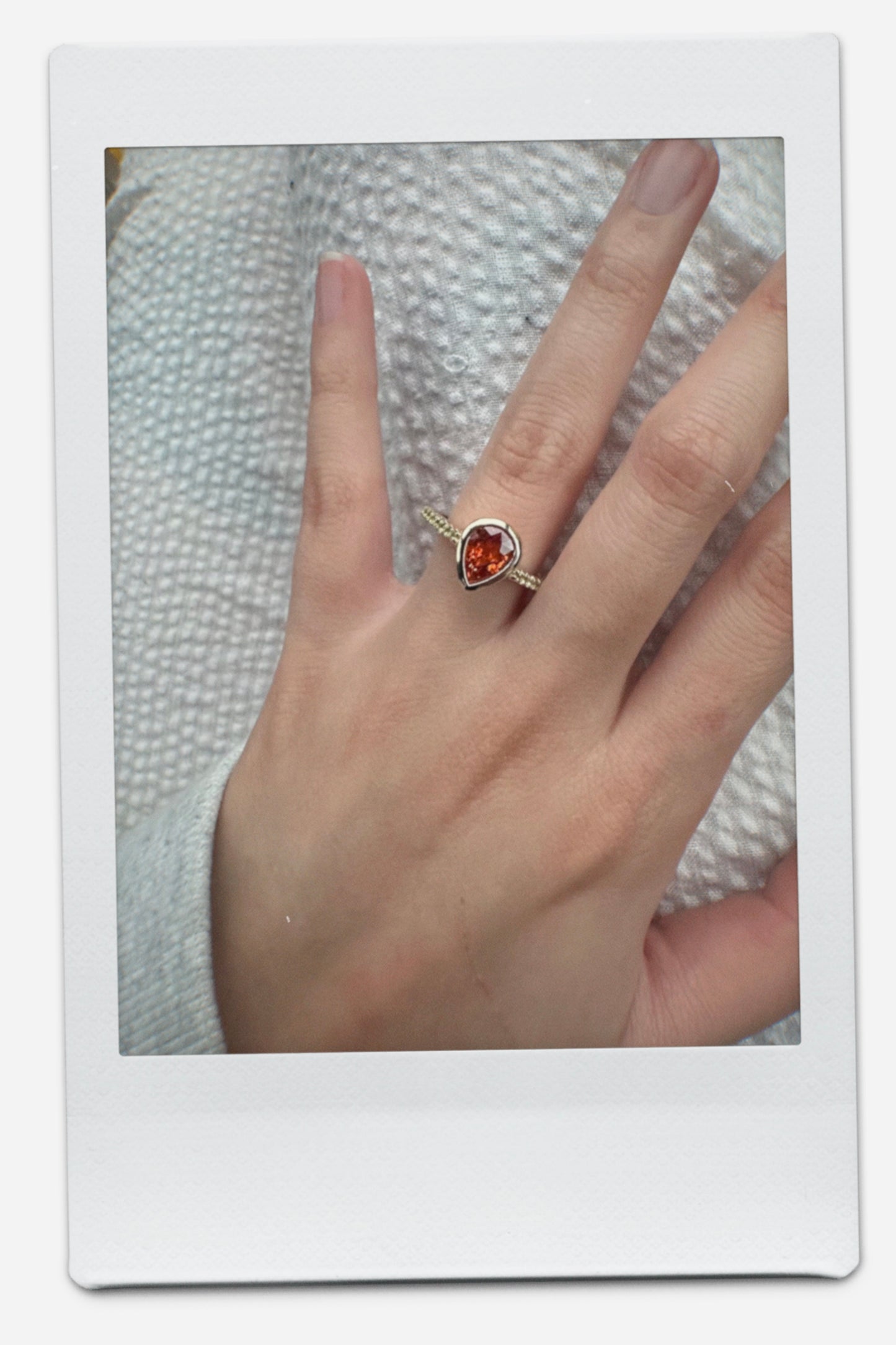 Alison Lin bezel set pear ring