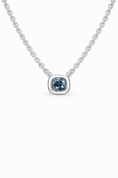Blue Spinel Bezel Necklace
