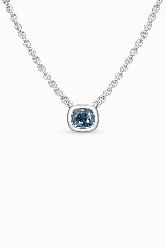 Blue Spinel Bezel Necklace