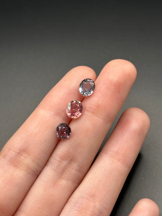 Pink, Blue and Purple spinel
