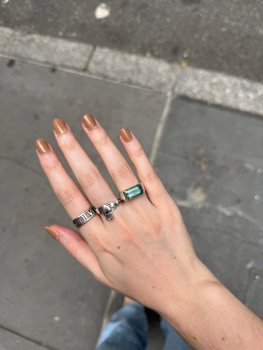 Alison Lin Half Bezel Tourmaline Signet Ring