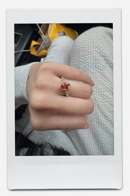 Alison Lin bezel set pear ring