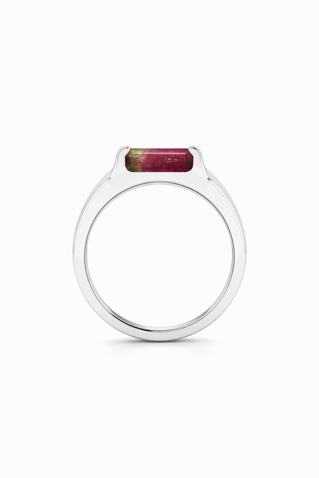 Half Bezel Watermelon Tourmaline Ring (mini)