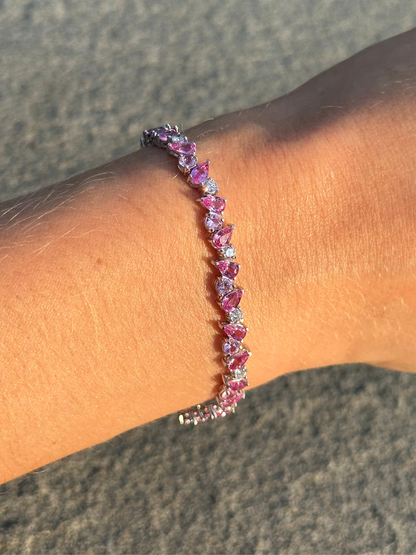 Alison Lin Pink Sapphire Tennis Bracelet