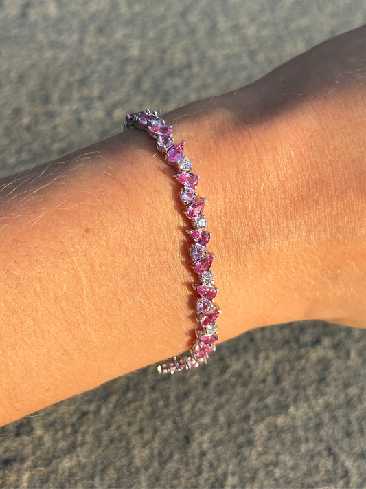 Alison Lin Pink Sapphire Tennis Bracelet