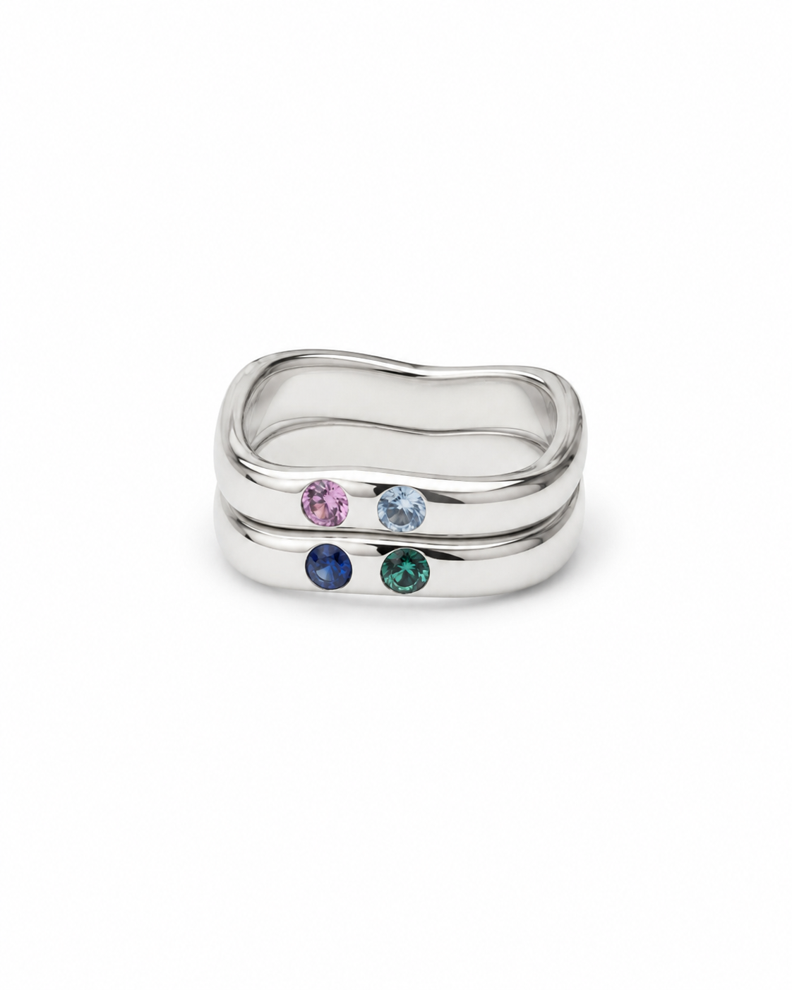 Flush Set Stackable Sapphire Rings