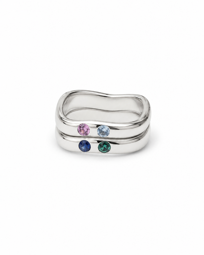 Flush Set Stackable Sapphire Rings