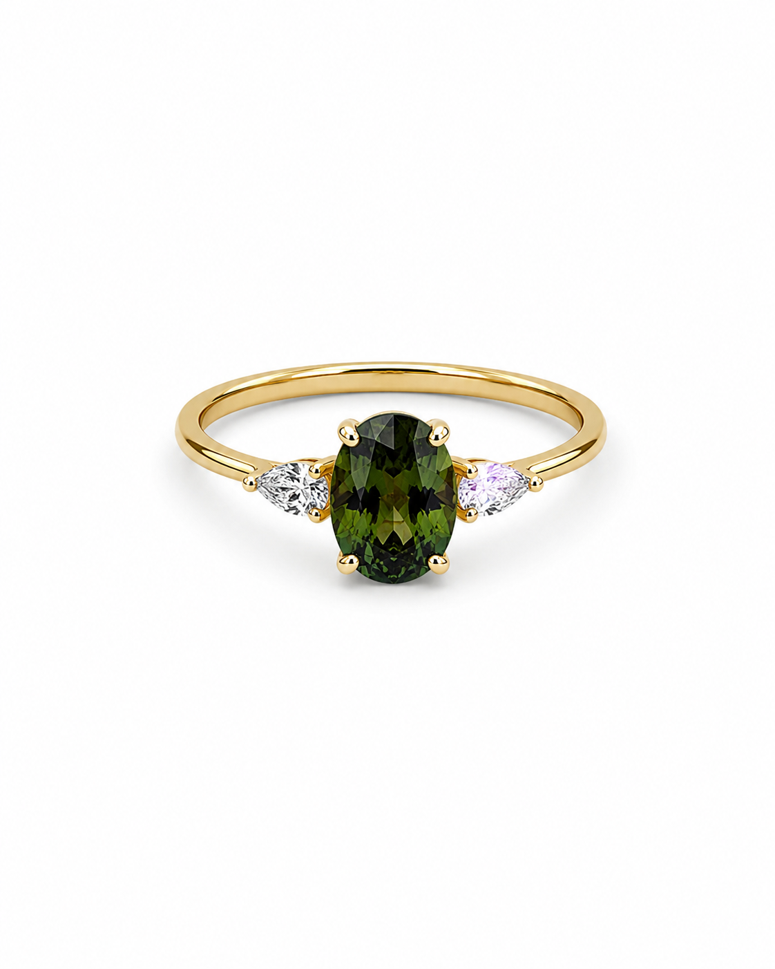 Green Oval Tourmaline Ring