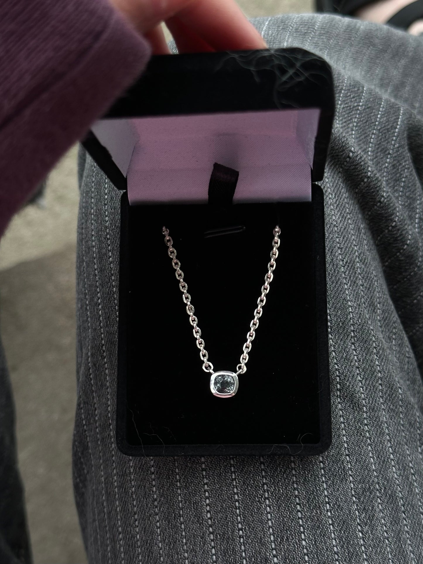 Blue Spinel Bezel Necklace