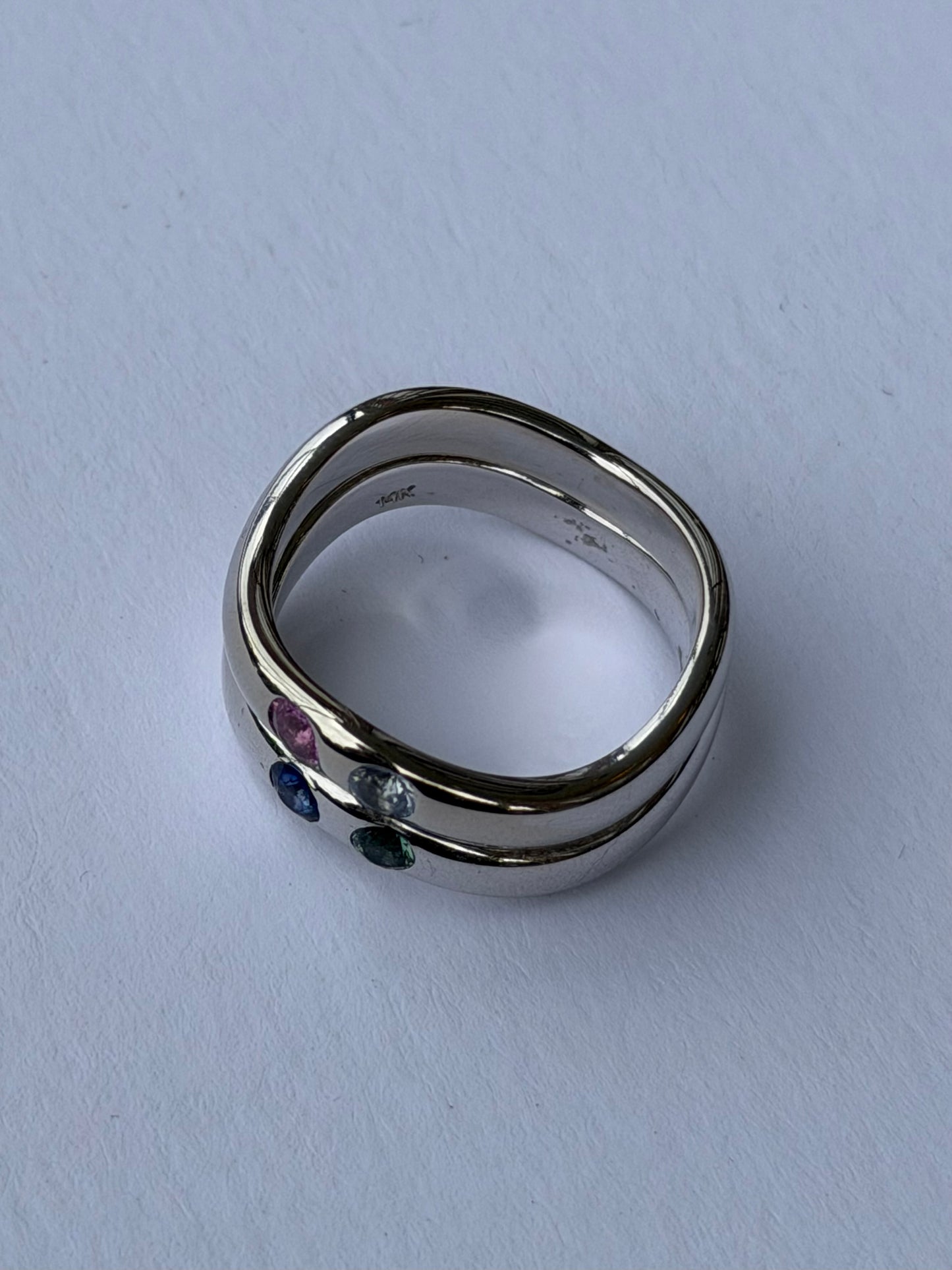 Flush Set Stackable Sapphire Rings