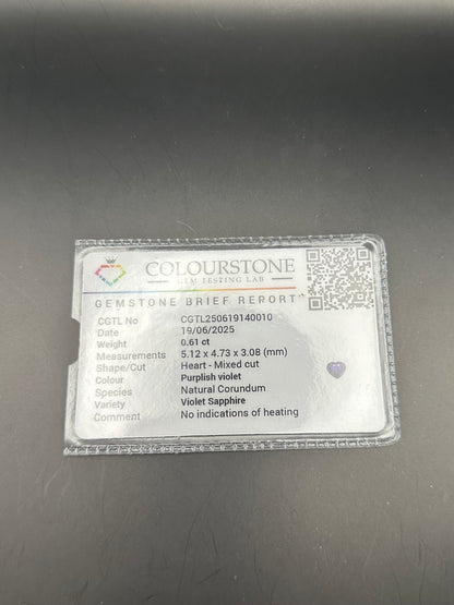 Purple Sapphire (heart) - .61 ct