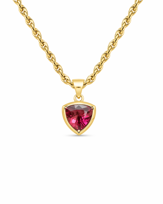 Pink Trillion Tourmaline Pendant