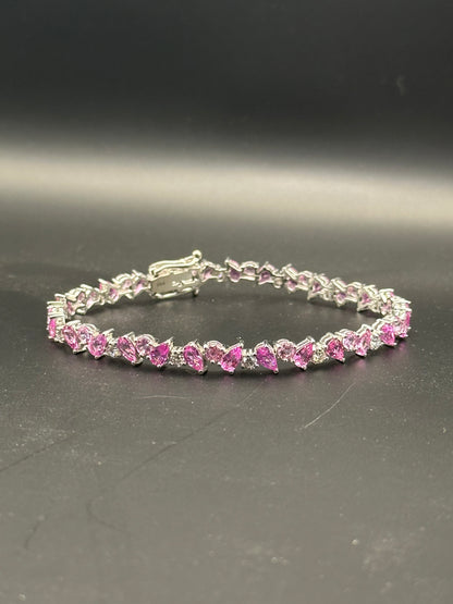 Alison Lin Pink Sapphire Tennis Bracelet