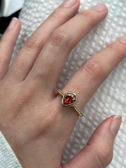 Alison Lin bezel set pear ring