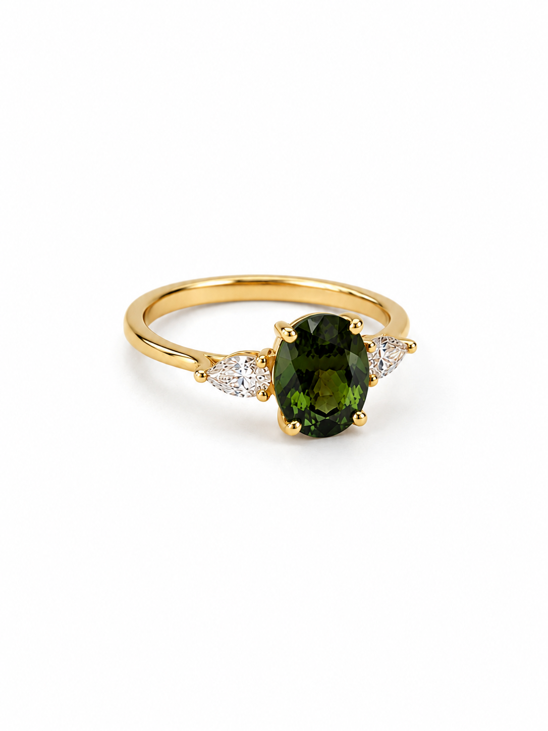 Green Oval Tourmaline Ring
