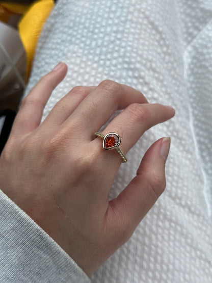 Alison Lin bezel set pear ring