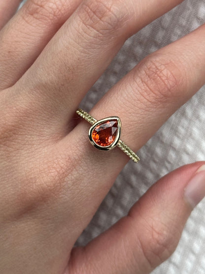 Alison Lin bezel set pear ring