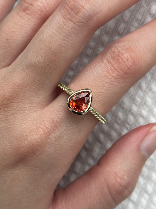 Alison Lin bezel set pear ring