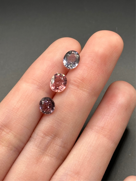 Pink, Blue and Purple spinel