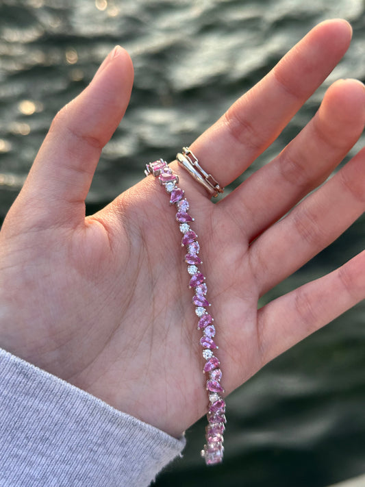 Alison Lin Pink Sapphire Tennis Bracelet