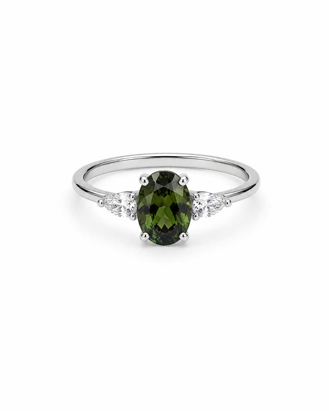 Green Oval Tourmaline Ring