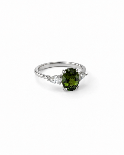 Green Oval Tourmaline Ring