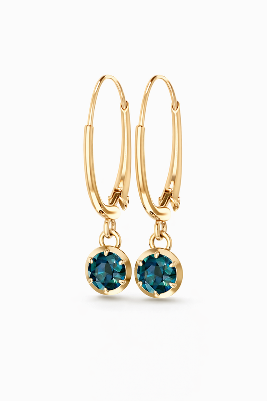 Blue Indicolite Tourmaline Earrings