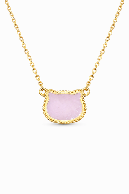 Pink Opal Kitty Cleef Necklace