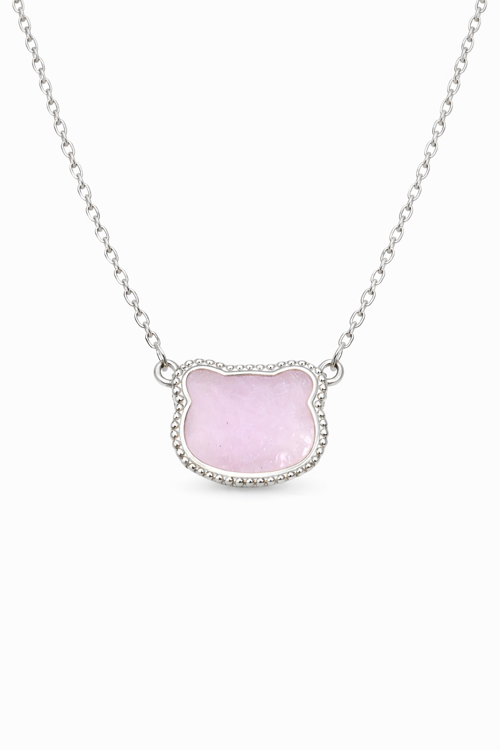 Pink Opal Bear Cleef Necklace