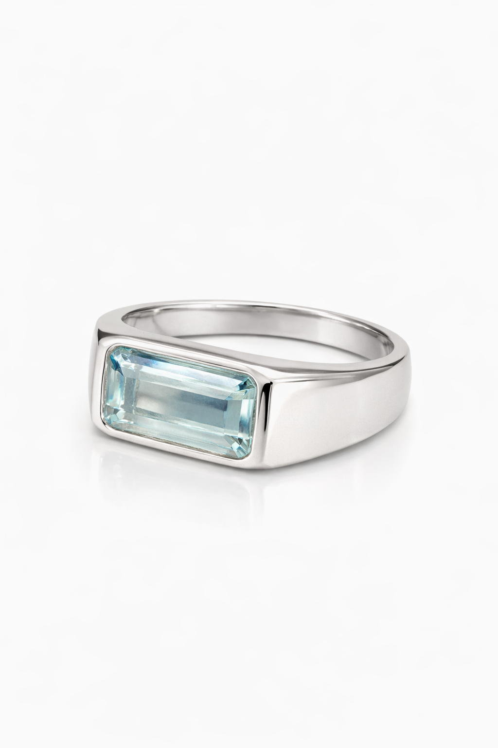 Aquamarine Bezel Signet Ring