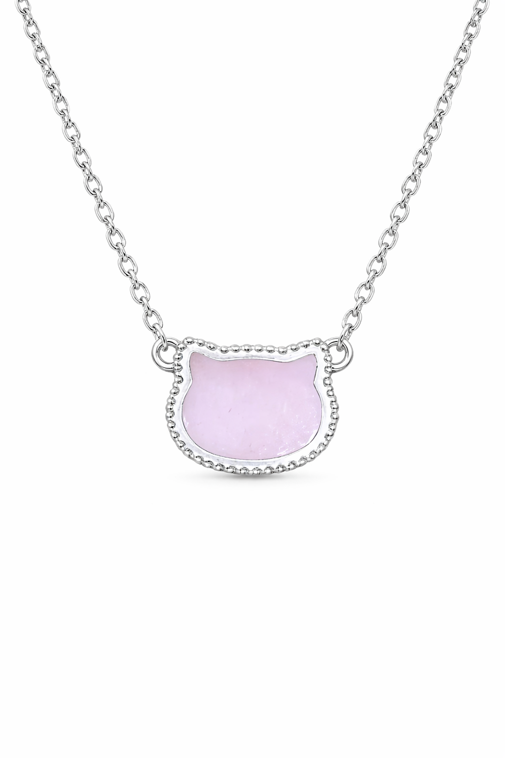 Pink Opal Kitty Cleef Necklace