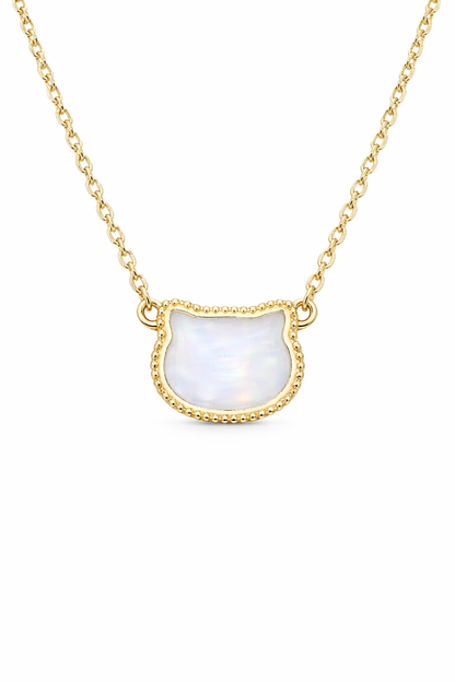 Mother of Pearl Kitty Cleef Necklace