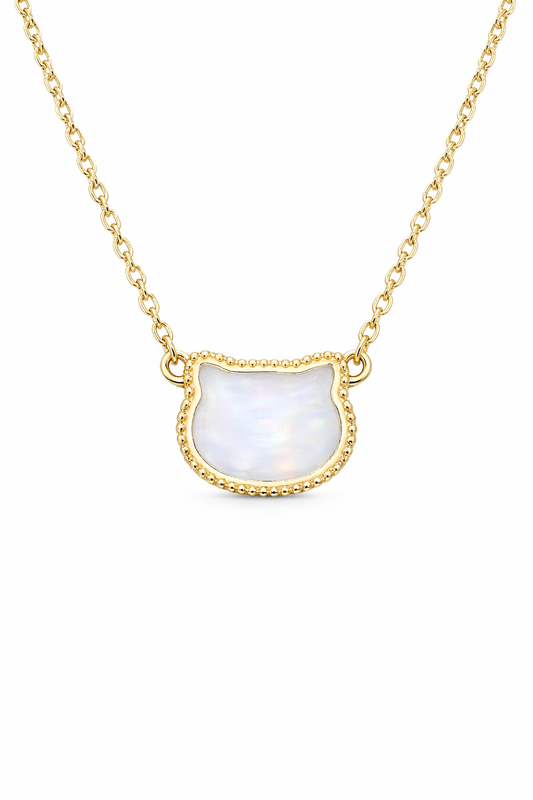 Mother of Pearl Kitty Cleef Necklace