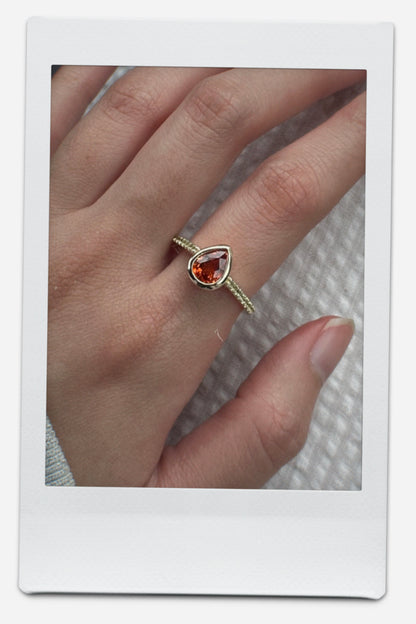 Alison Lin bezel set pear ring